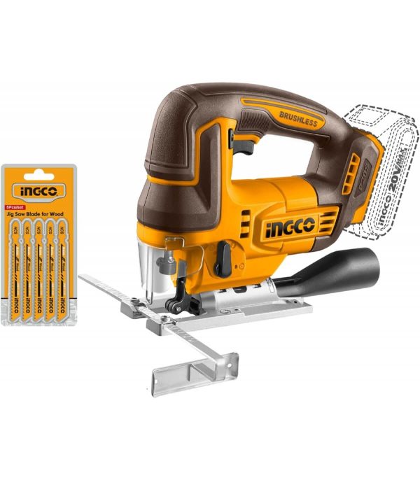 ingco cjsli1008 20v cordless jig saw with saw blades bare unit