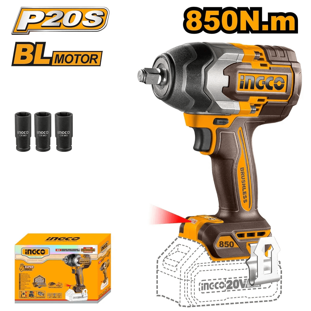 ingco ingco 1 2 lithium ion cordless impact wrench 20v ciwli20851 impact wrench driver 34003207651462 1