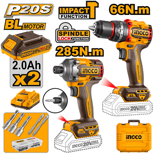 INGCO COMBO KIT ME 2 BATERI 20V/2.0Ah - CKLI20277 (26)