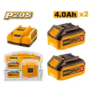 INGCO SET ME 2 BATERI 20 V / 4.0 AH  FBCPK1424(26)