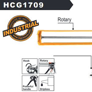 INGCO PISTOLETE SILIKONI PROFI. ME KORNIZE METALIKE - HCG1709 (26)